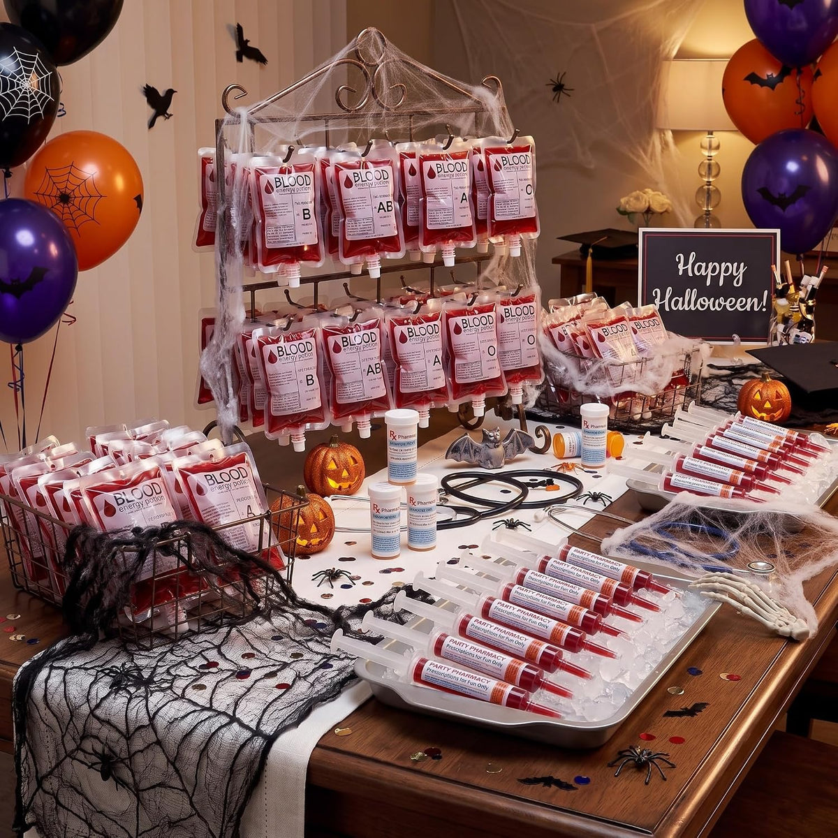 TrelaCo 120 Pcs Halloween Nursing Party Supplies Set