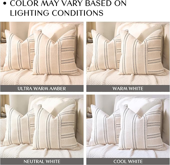 AELS 22x22 Decorative Farmhouse Linen Throw Pillow Covers, Boho Textured Pillow - Image 7