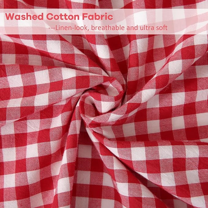 Red White Plaid Gingham Body Pillow Cover - Image 6