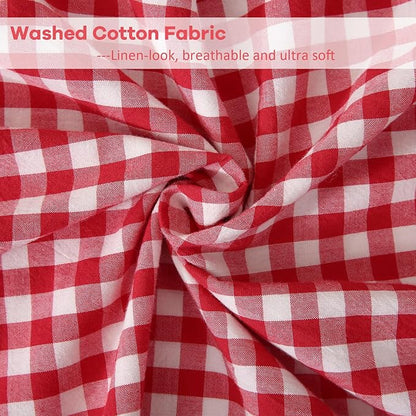 Red White Plaid Gingham Body Pillow Cover - Image 6