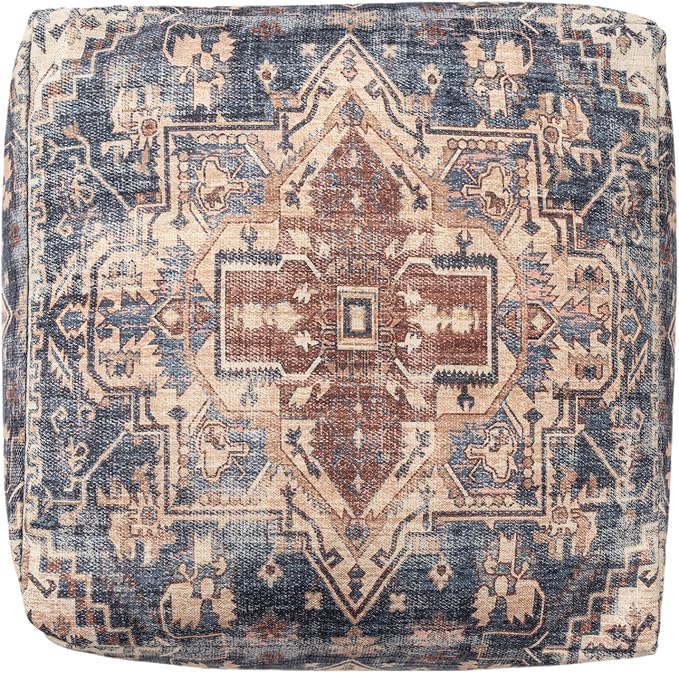 L. R. Resources, Inc. LR Home Vintage Medallion Square Indoor Medium Pouf - Image 3