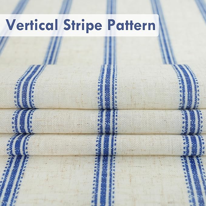 DriftAway Farmhouse Vertical Striped Linen Blend Textured Light Filtering Semi - Image 4