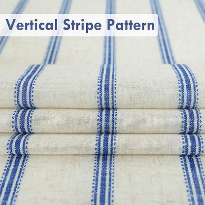 DriftAway Farmhouse Vertical Striped Linen Blend Textured Light Filtering Semi - Image 4