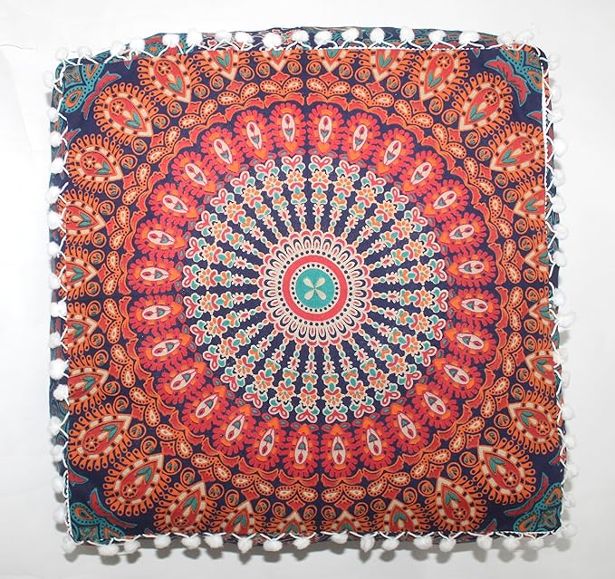 CRAFT KALA Large Hippie Mandala Meditation Floor Ottoman Pillow Cushion Pouf - Image 7