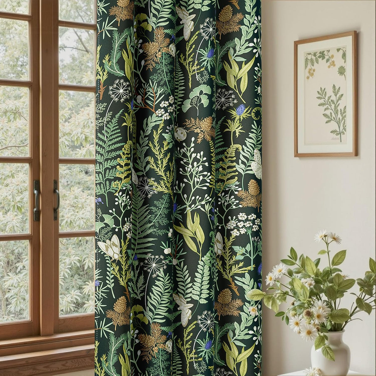 botanical 100% blackout curtains for bedroom 63 inch, package contents