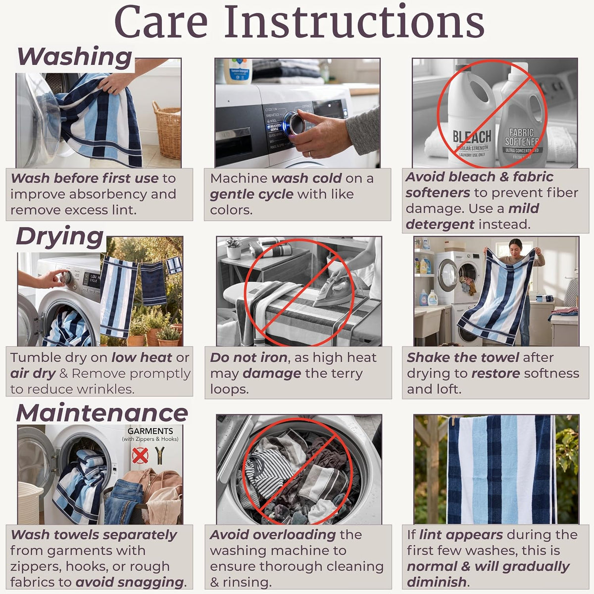lavish home bathroom towels set, bathroom accessories, navy, package contents