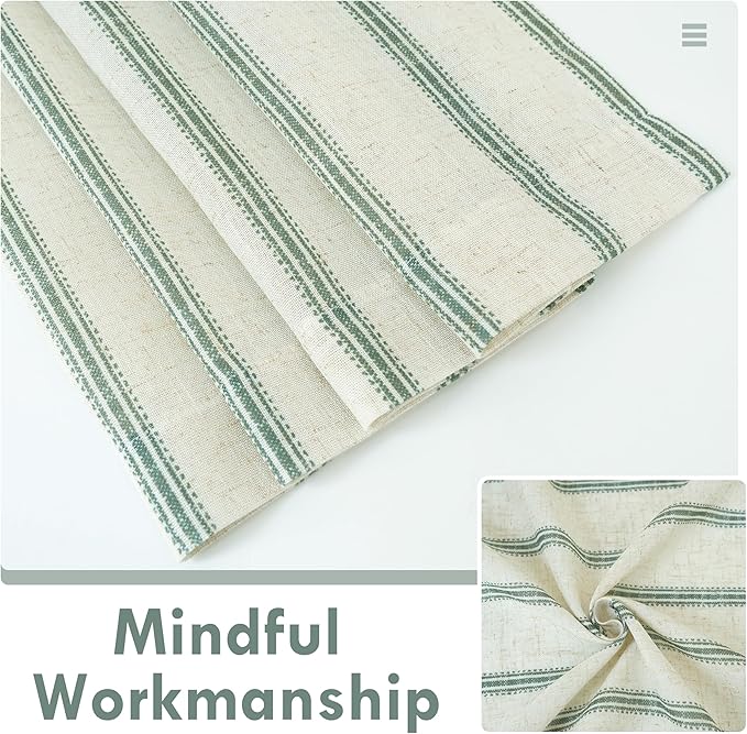 DriftAway Farmhouse Vertical Striped Linen Blend Textured Light Filtering Semi - Image 7