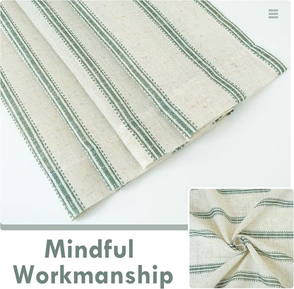 DriftAway Farmhouse Vertical Striped Linen Blend Textured Light Filtering Semi - Image 7