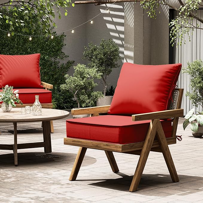 Outdoor Seat Cushion Set 24 L × 24 W × 5 H Inch Waterproof & Fade Resistant - Image 7