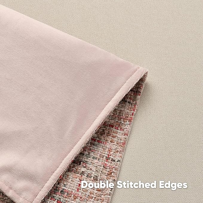 FUTEI Blush Decorative Throw Pillow Covers 12x20 Inch Set of 2, Soft Chenille - Image 4