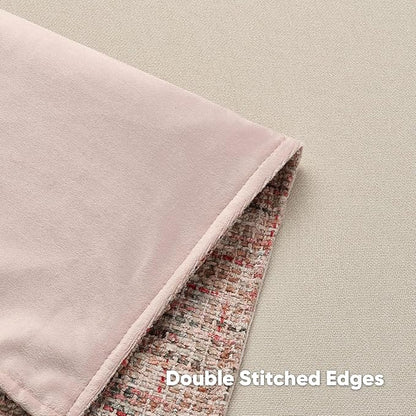 FUTEI Blush Decorative Throw Pillow Covers 12x20 Inch Set of 2, Soft Chenille - Image 4