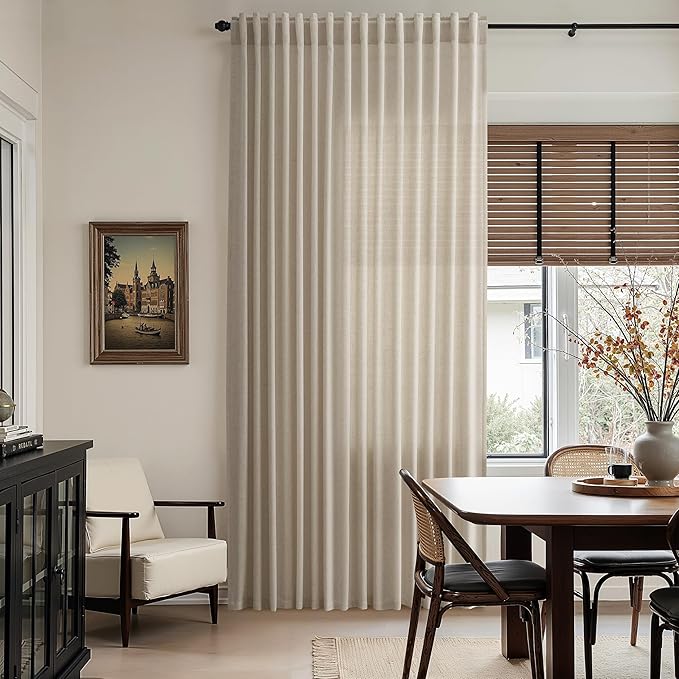 Nanspring Modern Farmhouse Linen Curtains 96 Inches Long - Image 8