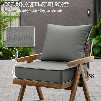 Outdoor Seat Cushion Set 22 L × 22 W × 4 H Inch Waterproof & Fade Resistant - Image 6