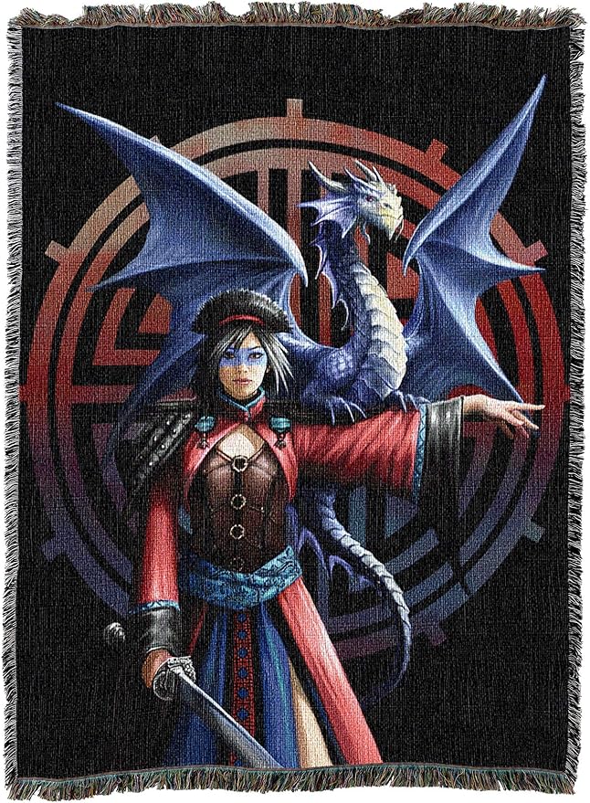 Pure Country Weavers Look to The East Dragon Woven Blanket by Anne Stokes - Image 2
