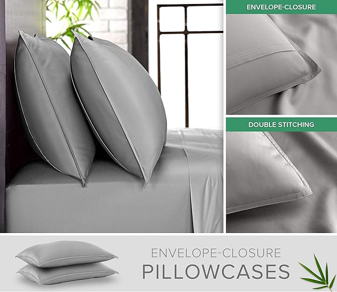 Pure Bamboo Twin Sheets, Genuine 100% Organic Viscose Derived from Bamboo Bed - Image 3