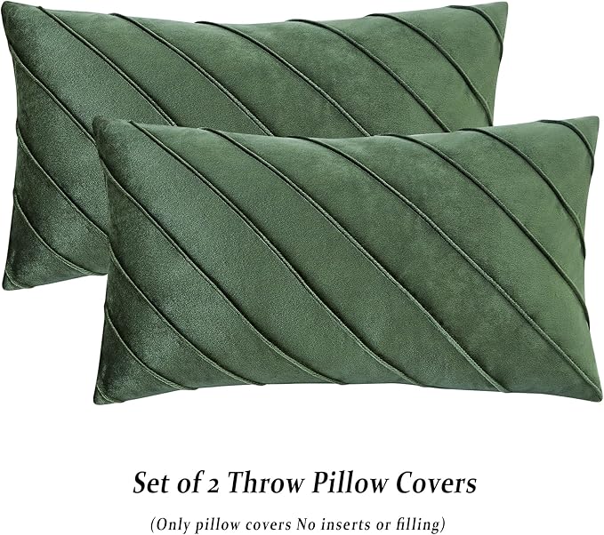 GIGIZAZA Decorative Velvet Pillow Covers 12x20, Living Room Square Cushion - Image 2