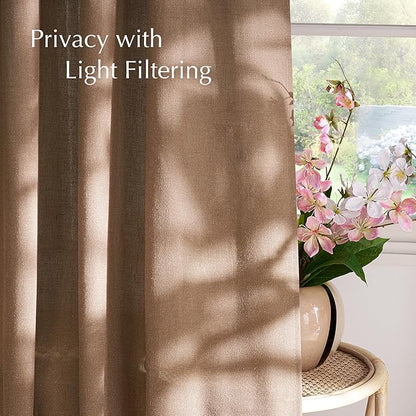 NICETOWN Linen Gold Brown Curtains - Image 3