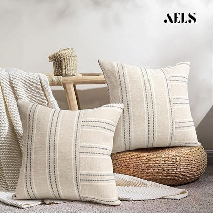 AELS 26x26 Decorative Farmhouse Linen Throw Pillow Covers, Boho Textured Pillow - Image 5