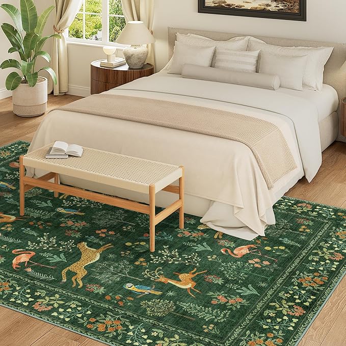 DUKINO 6x9 Rug, Washable Animal Living Room Rug - Image 3