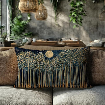 Rustic William Morris Night Moon Forest Green Decor Pillow Covers 12x20 - Image 6