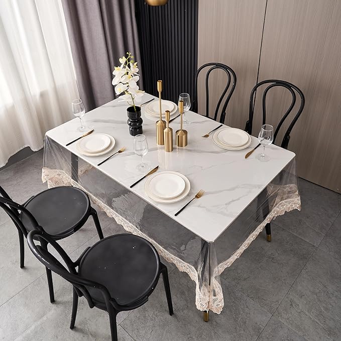 Clear Vinyl Tablecloth Protector Waterproof/Oil-Proof PVC Table Cloth - Image 4