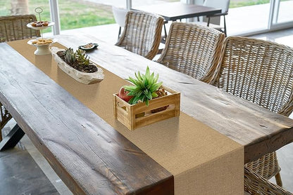 10 Pack 12 x 90 Inch Natural Burlap Table Runners, Rustic Jute Table Runner and - Image 3