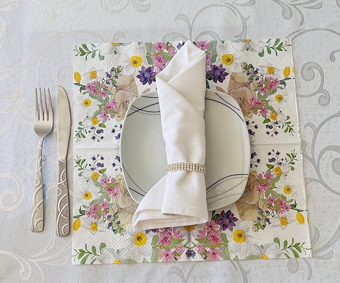 AM Décor Easter Dinner Napkins 20 Count Soft 3-Ply Tissue Servilities, Easter - Image 6