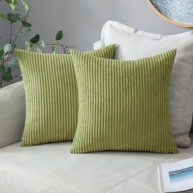 MIULEE Pack of 2 Pillow Covers Soft Soild Decorative Square Throw Pillow Covers by MIULEE