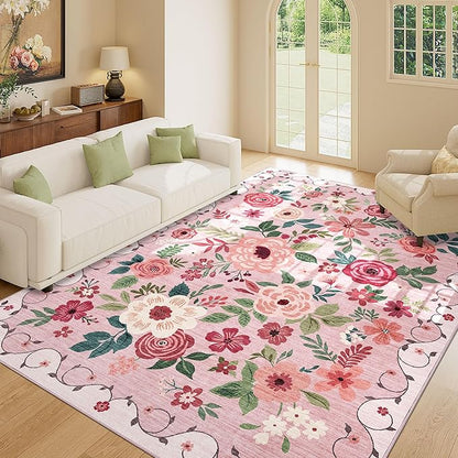 DUKINO 5x7 Area Rug, Nursery Floral Rugs - Image 2