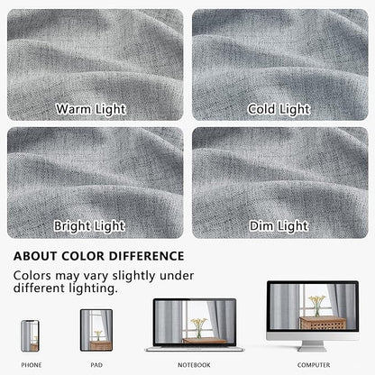 OVZME Grey Valance for Windows, Light Filtering Faux Linen Textured Small - Image 8