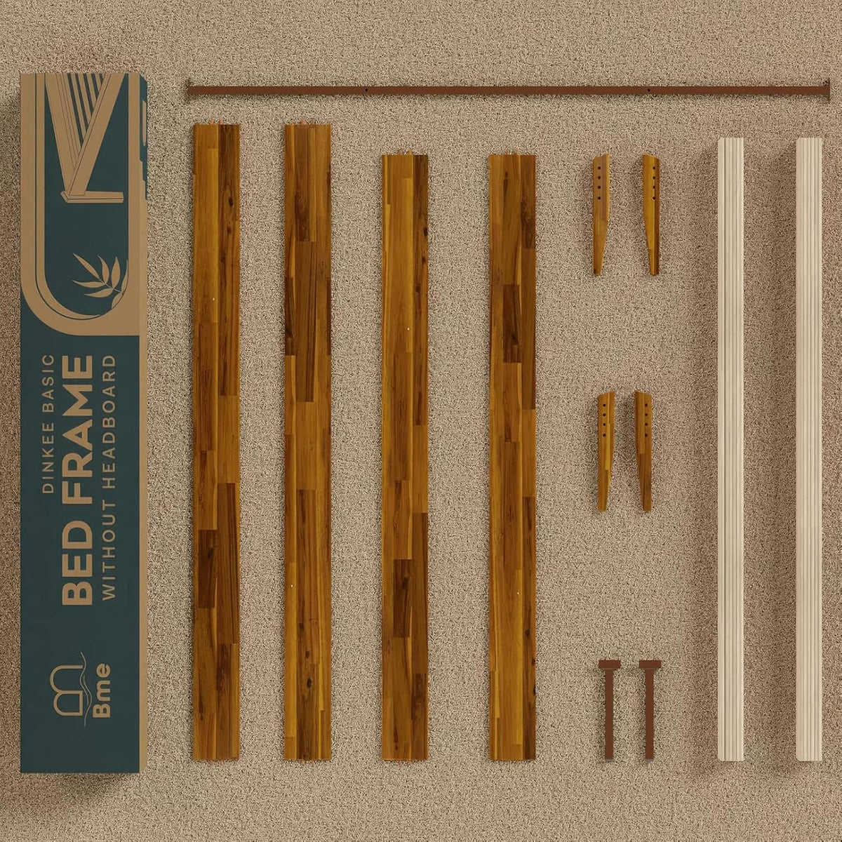 bme dinkee king bed frame wood 15 inch, view 15