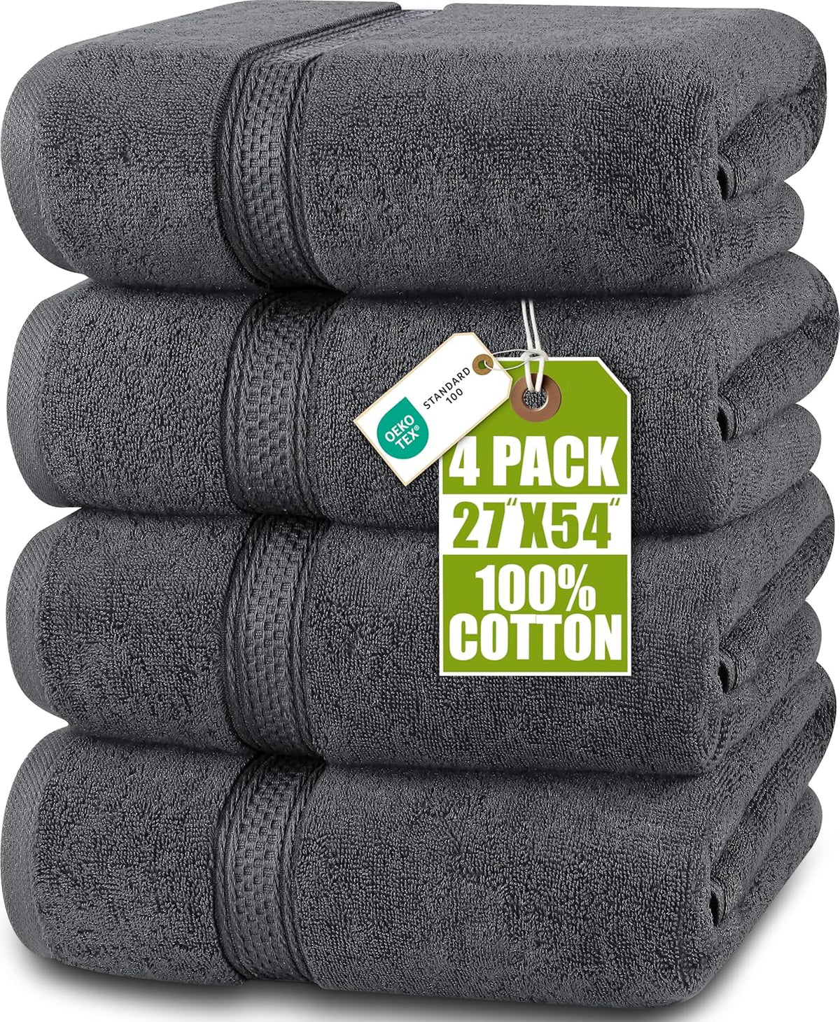 utopia towels 4 pack premium bath towels, 27x54 shown in use