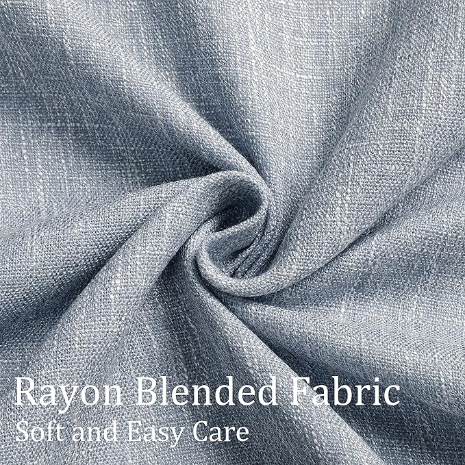 Vision Home Chambray Blue Pinch Pleated Full Blackout Curtains Room Darkening - Image 6