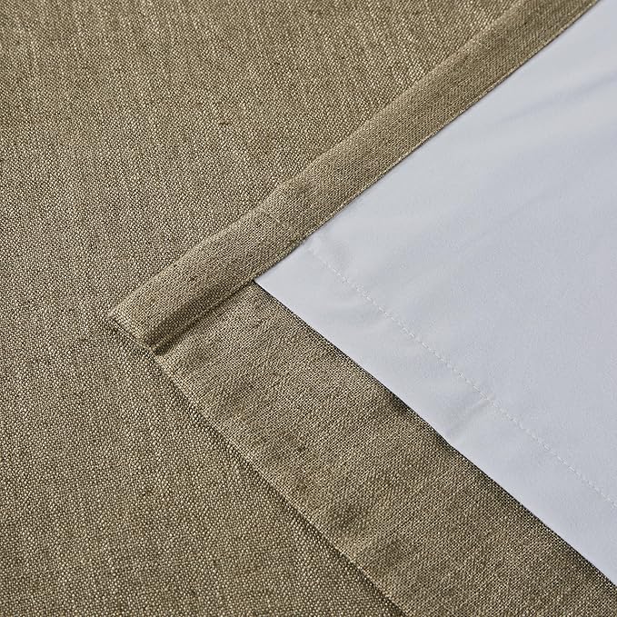 Vision Home Brown Pinch Pleated Full Blackout Curtains Linen Blended Room - Image 6
