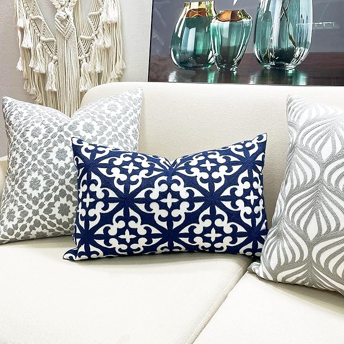 Slow Cow Embroidery Decorative Lumbar Throw Pillow Cover Rectangle Cushion - Image 5