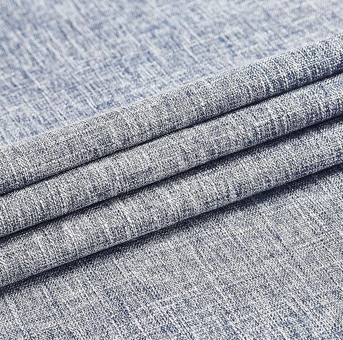 Navy Full Blackout Curtain Panel Rayon Blend Thermal Insulated Triple Weave - Image 5