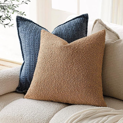 Foindtower Accent Solid Pillow Cases Textured Boucle Throw Pillow Covers Cozy - Image 5