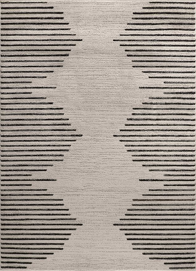 Rugshop Bohemian Stripe Stain Resistant High Traffic Living Room Kitchen - Image 2