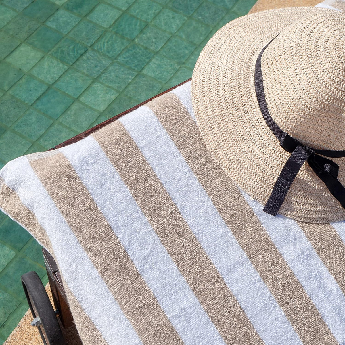 arkwright california cabana stripe beach towel - pack, close-up detail