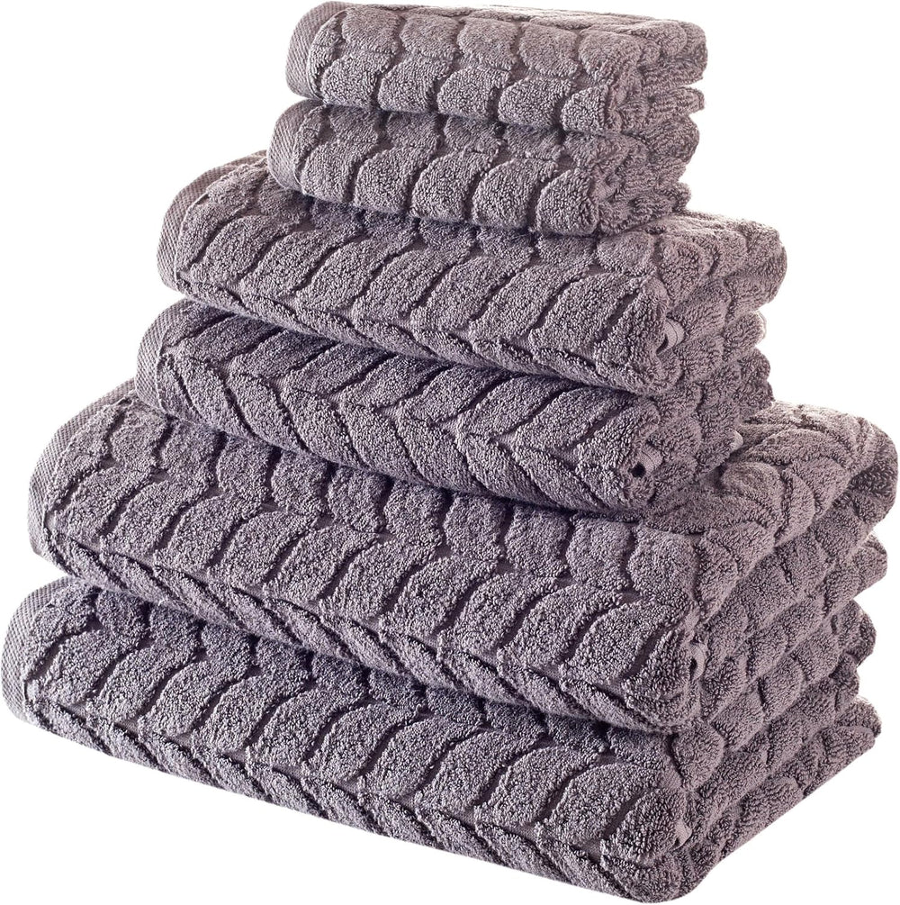 BAGNO MILANO Turkish Cotton Bath Towels, Hand Towels - Soft Plush Jacquard Co...