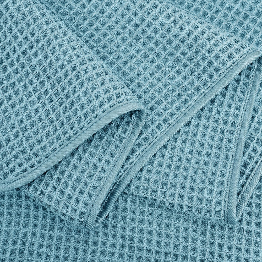 POLYTE 430 GSM Poly Blend Microfiber Quick Dry Waffle Bath Towel, 30x60 in
