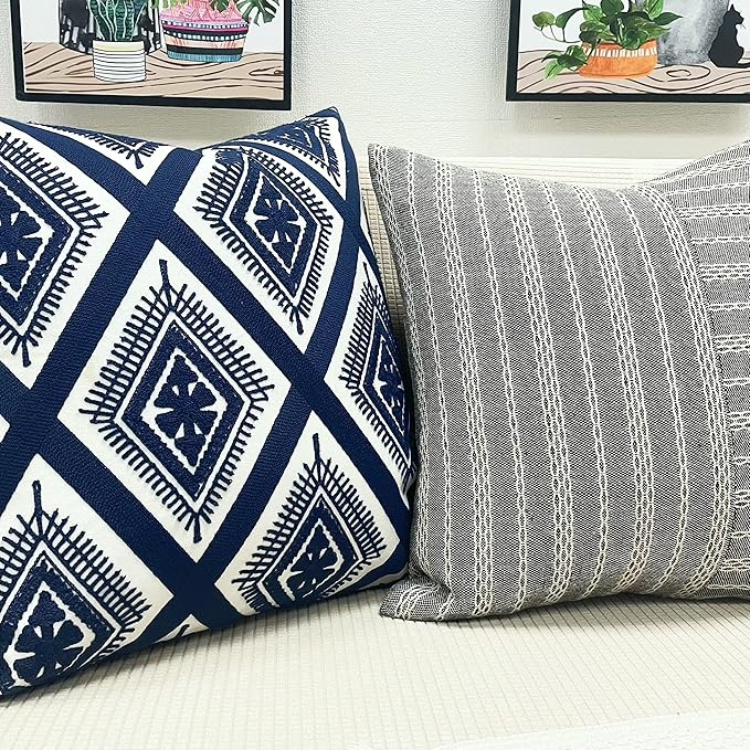 Slow Cow Embroidery Cushion Cover Decorative Invisible Zipper Throw Pillow Cover - Image 5