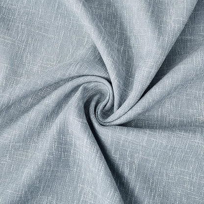Blue Solid Full Blackout Curtain Heavy Linen Texture Window Treatment - Image 3