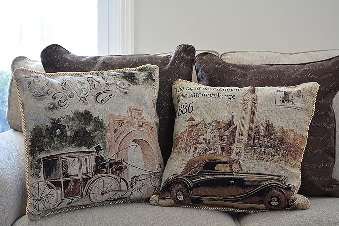 Tache British Brown Car Benz 1 Piece A Drive into Town 18 x 18 Inch Throw - Image 6