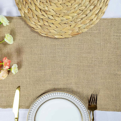 1 Pack 12 inch x 10 Yards Burlap Table Runner, Natural Rustic Jute Table Runners - Image 7