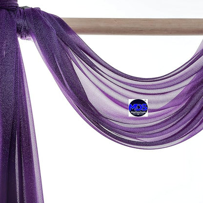 MDS Halloween Chiffon Draping Fabric - 2 Panel, 30" Wide x 30ft Long - Sheer Spooky Arbor & Canopy Drapery for Haunted House Backdrops, Party Ceilings, DIY Costumes & Themed Events - Cadbury Purple (Pack of 2)
