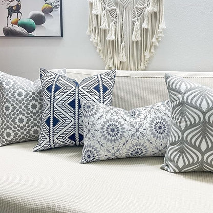 Slow Cow Embroidery Decorative Throw Pillow Cover Geometric Design Cushion - Image 5