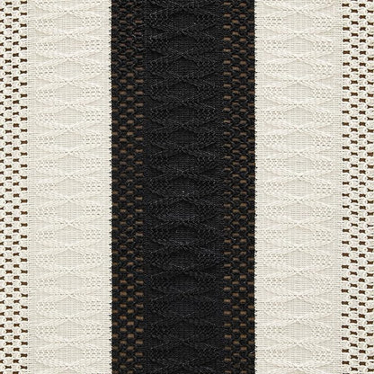 ZeeMart Macrame Style Bicolor Stitching Table Runner, 14 x 72 Inch Black/Ivory - Image 6