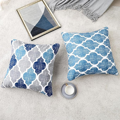 Beauoop Throw Pillowcover Soft Chenille Print Moroccan Geometric 2-Sided - Image 7