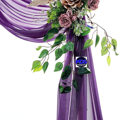 MDS Halloween Chiffon Draping Fabric - 2 Panel, 30" Wide x 30ft Long - Sheer Spooky Arbor & Canopy Drapery for Haunted House Backdrops, Party Ceilings, DIY Costumes & Themed Events - Cadbury Purple (Pack of 2)